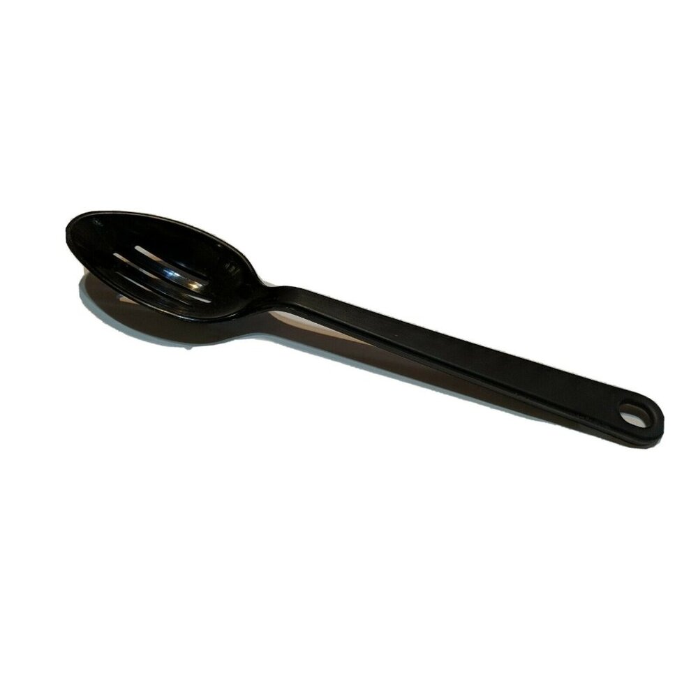 Vintage Tailor Made Products #2 Black Nylon Plastic Slotted Spoon 11 1/2"